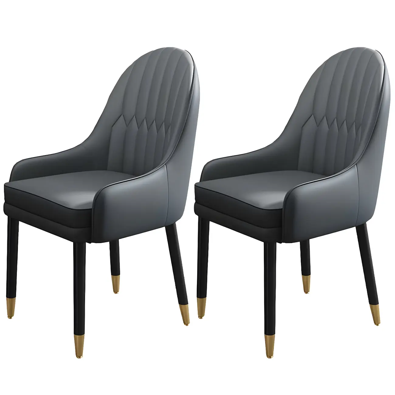 Modern Leather Upholstered Dining Chair with Arms Image - 38 | homeyfad