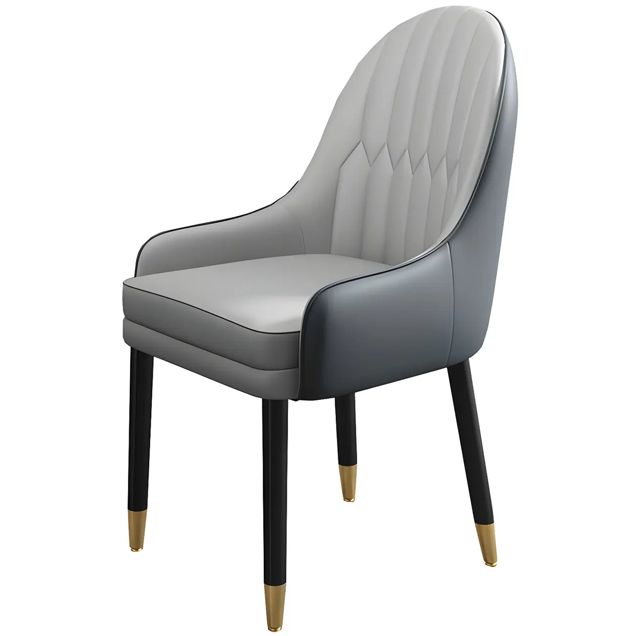 Modern Leather Upholstered Dining Chair with Arms Image - 40 | homeyfad