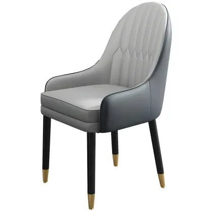 Modern Leather Upholstered Dining Chair with Arms Image - 40