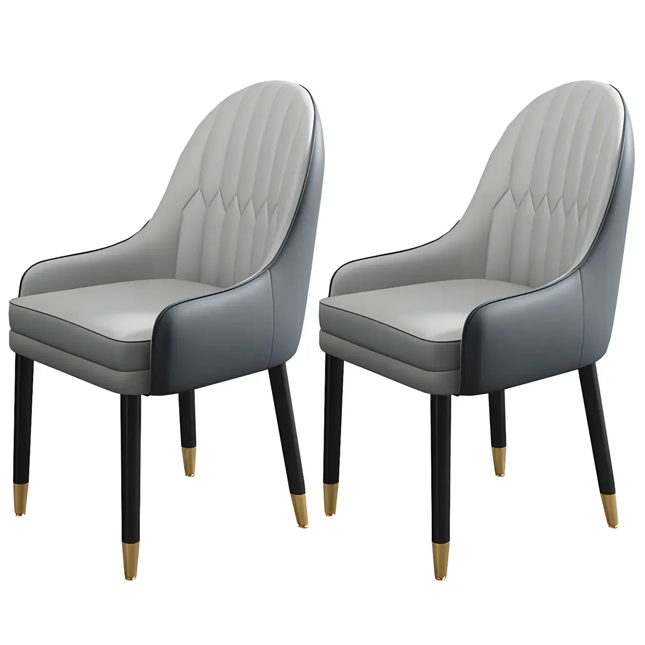 Modern Leather Upholstered Dining Chair with Arms Image - 41