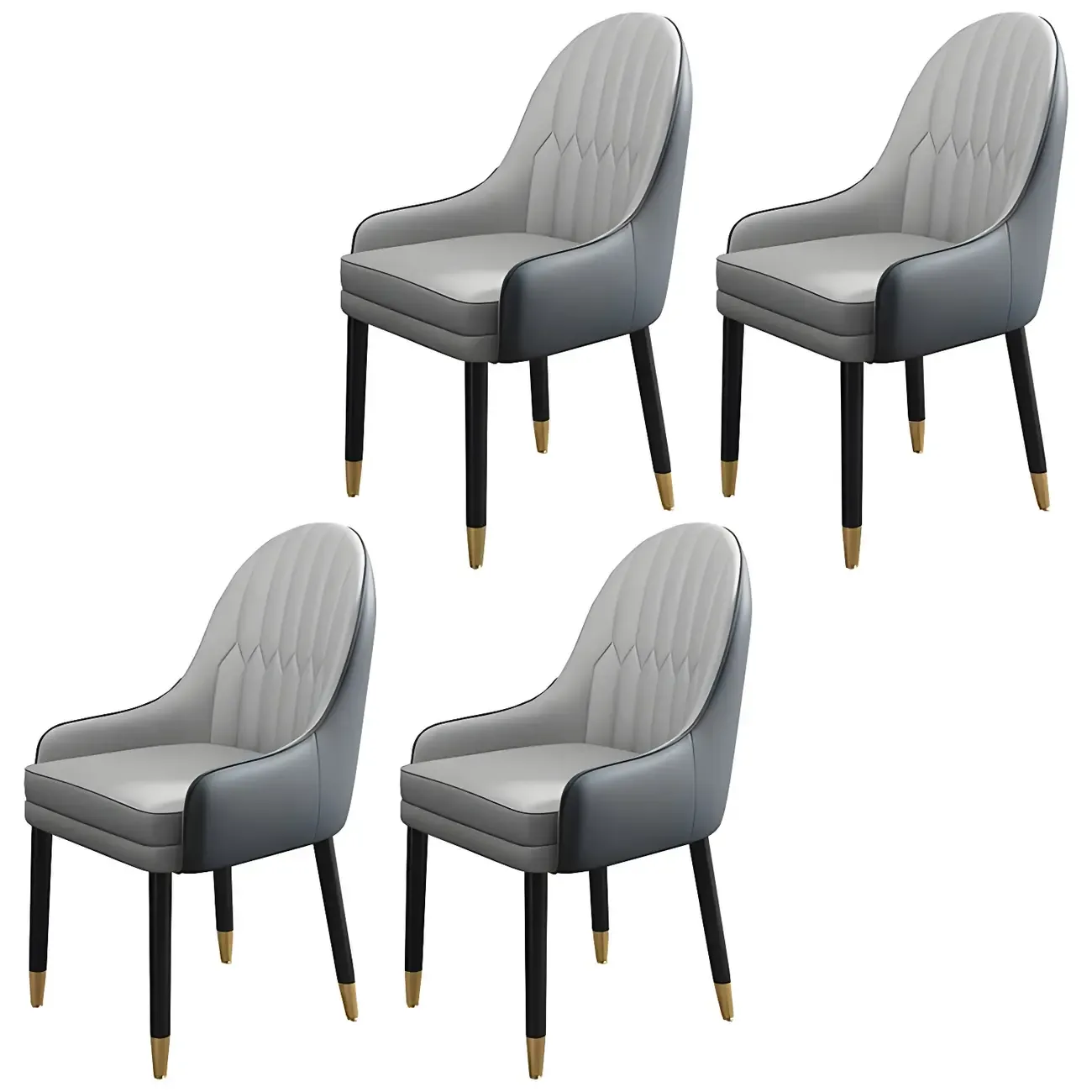 Modern Leather Upholstered Dining Chair with Arms Image - 42