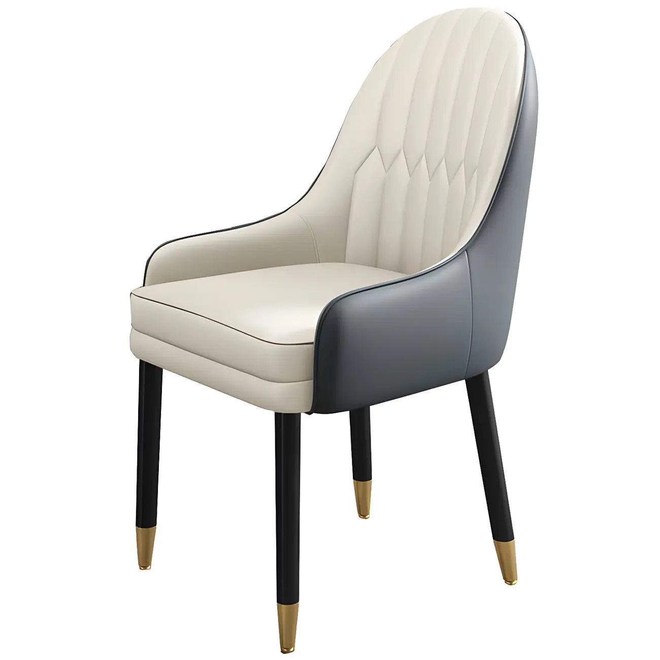 Modern Leather Upholstered Dining Chair with Arms Image - 46 | homeyfad
