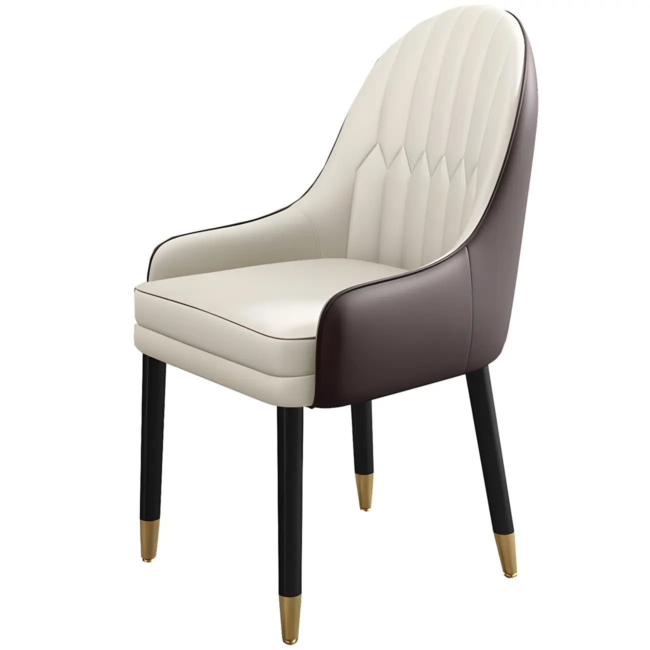 Modern Leather Upholstered Dining Chair with Arms Image - 49 | homeyfad
