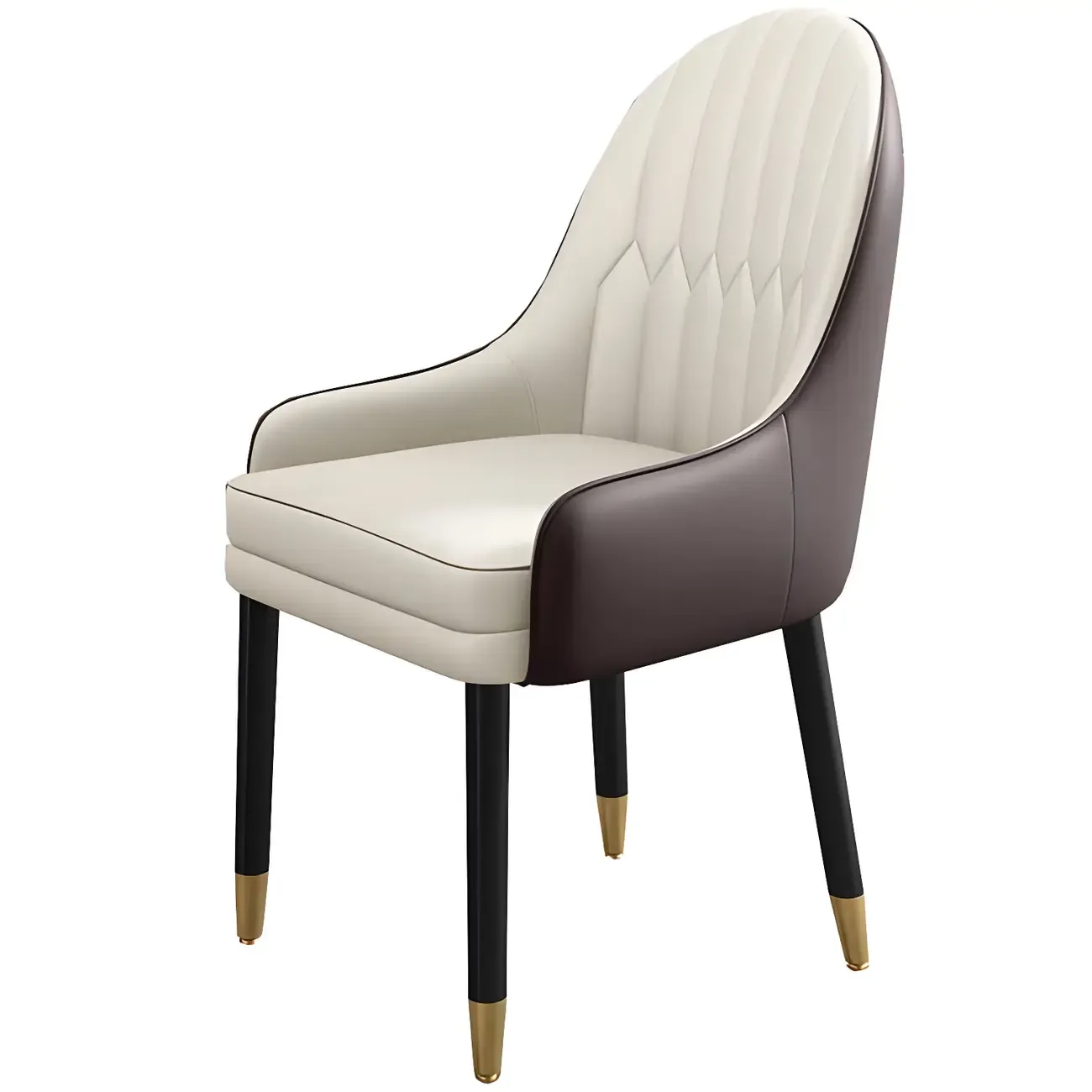 Modern Leather Upholstered Dining Chair with Arms Image - 49