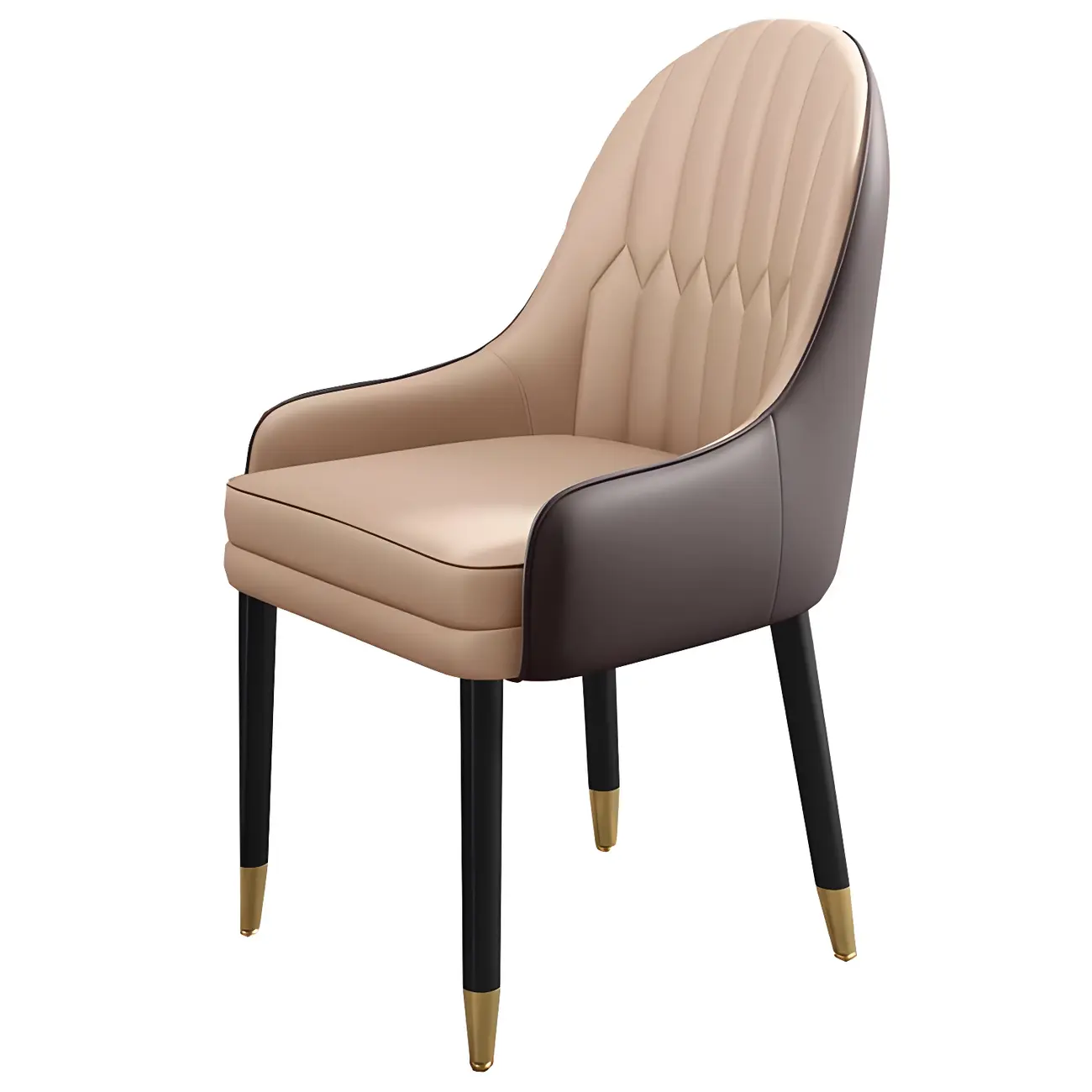 Modern Leather Upholstered Dining Chair with Arms Image - 52 | homeyfad