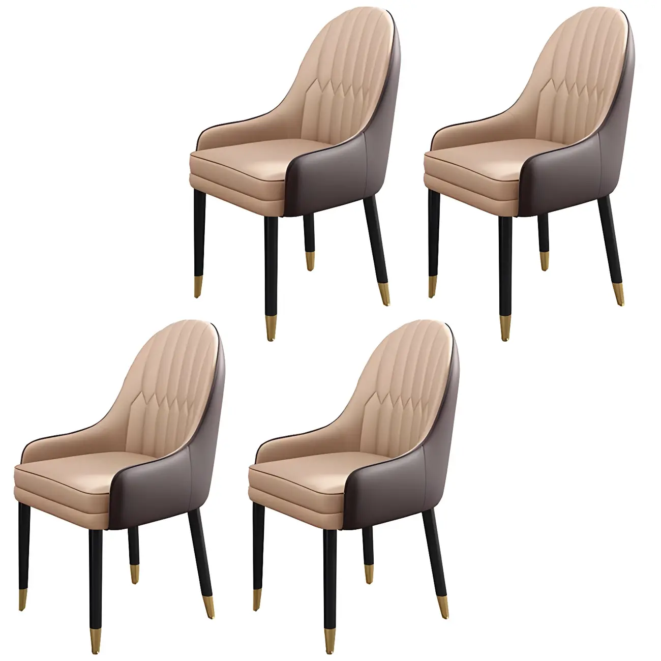 Modern Leather Upholstered Dining Chair with Arms Image - 54 | homeyfad