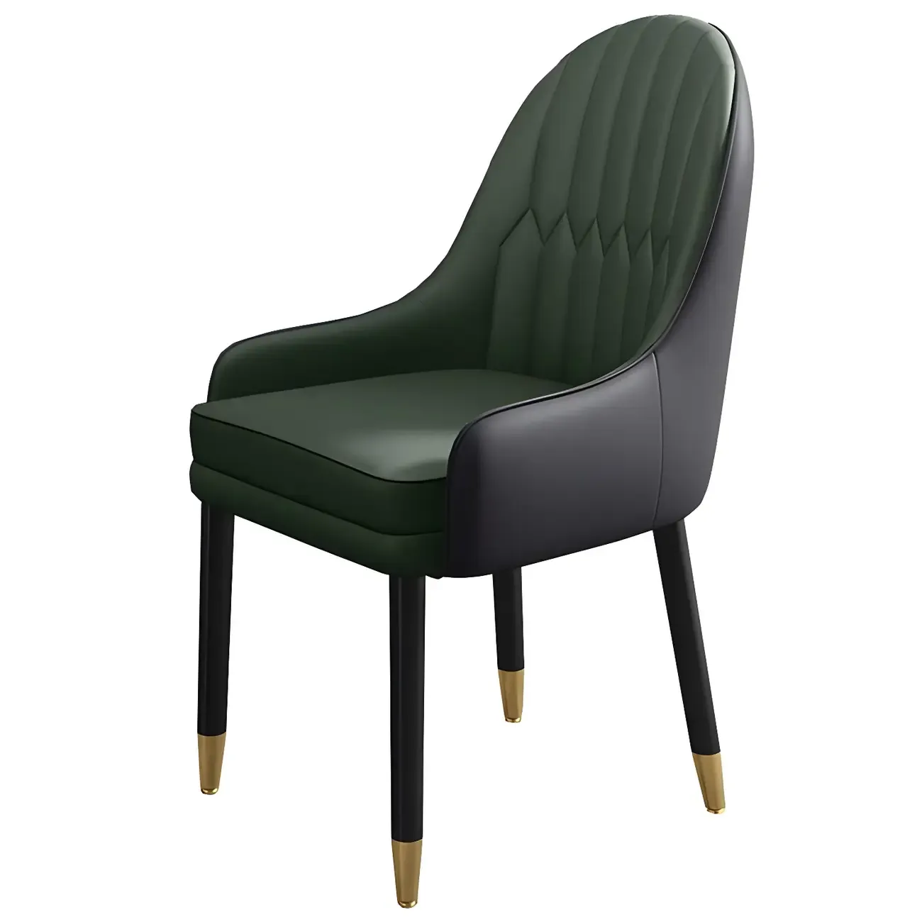 Modern Leather Upholstered Dining Chair with Arms Image - 55