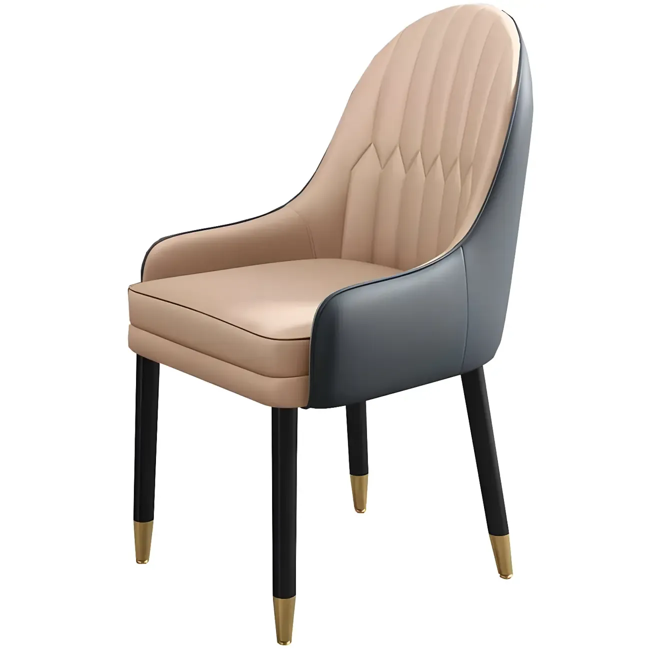 Modern Leather Upholstered Dining Chair with Arms Image - 58