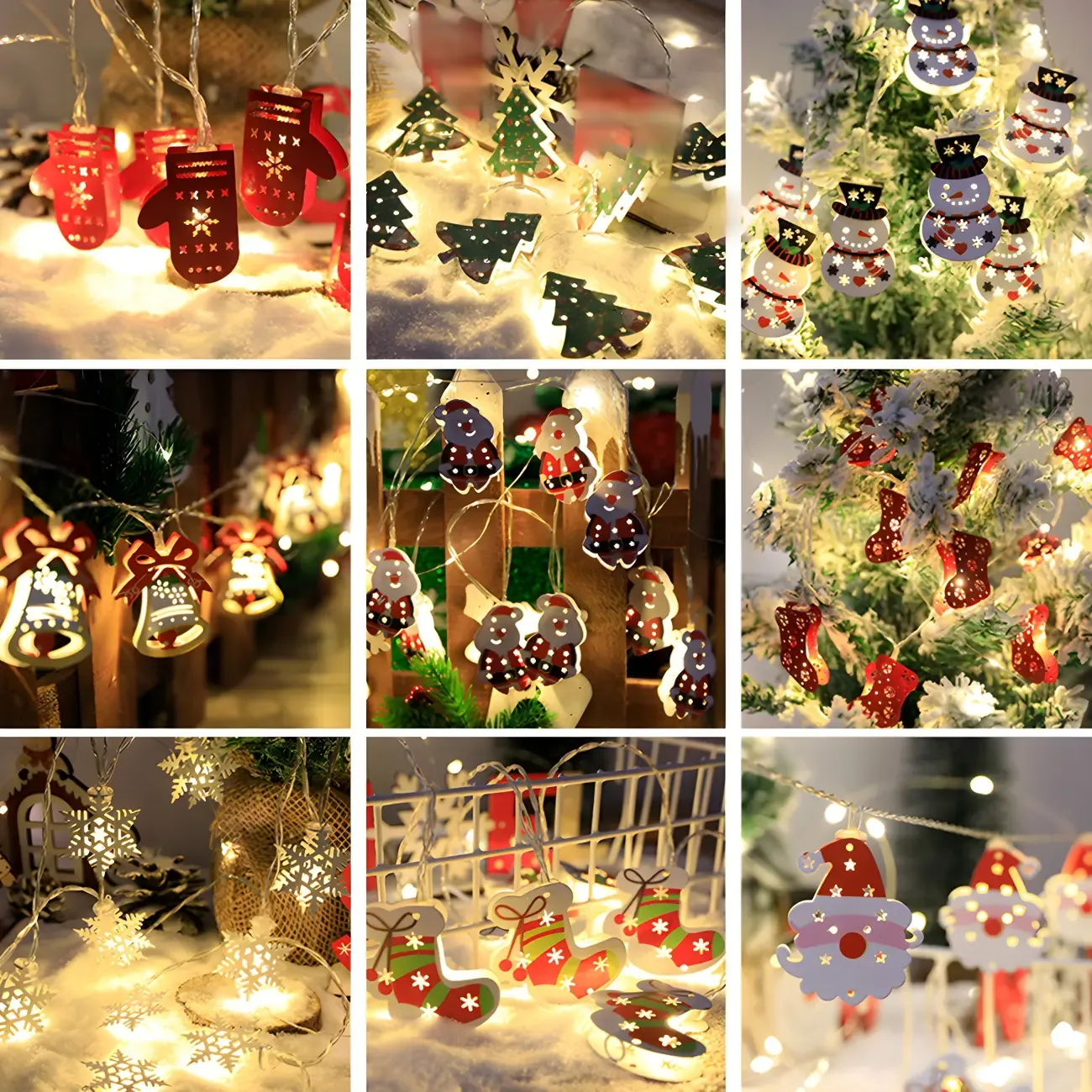 Festive Metal Decorative Christmas-Theme String Light Image - 4