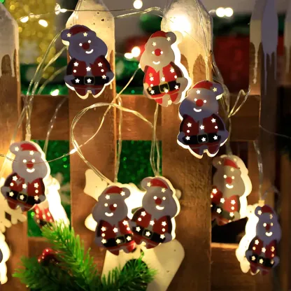 Festive Metal Decorative Christmas-Theme String Light Image - 8