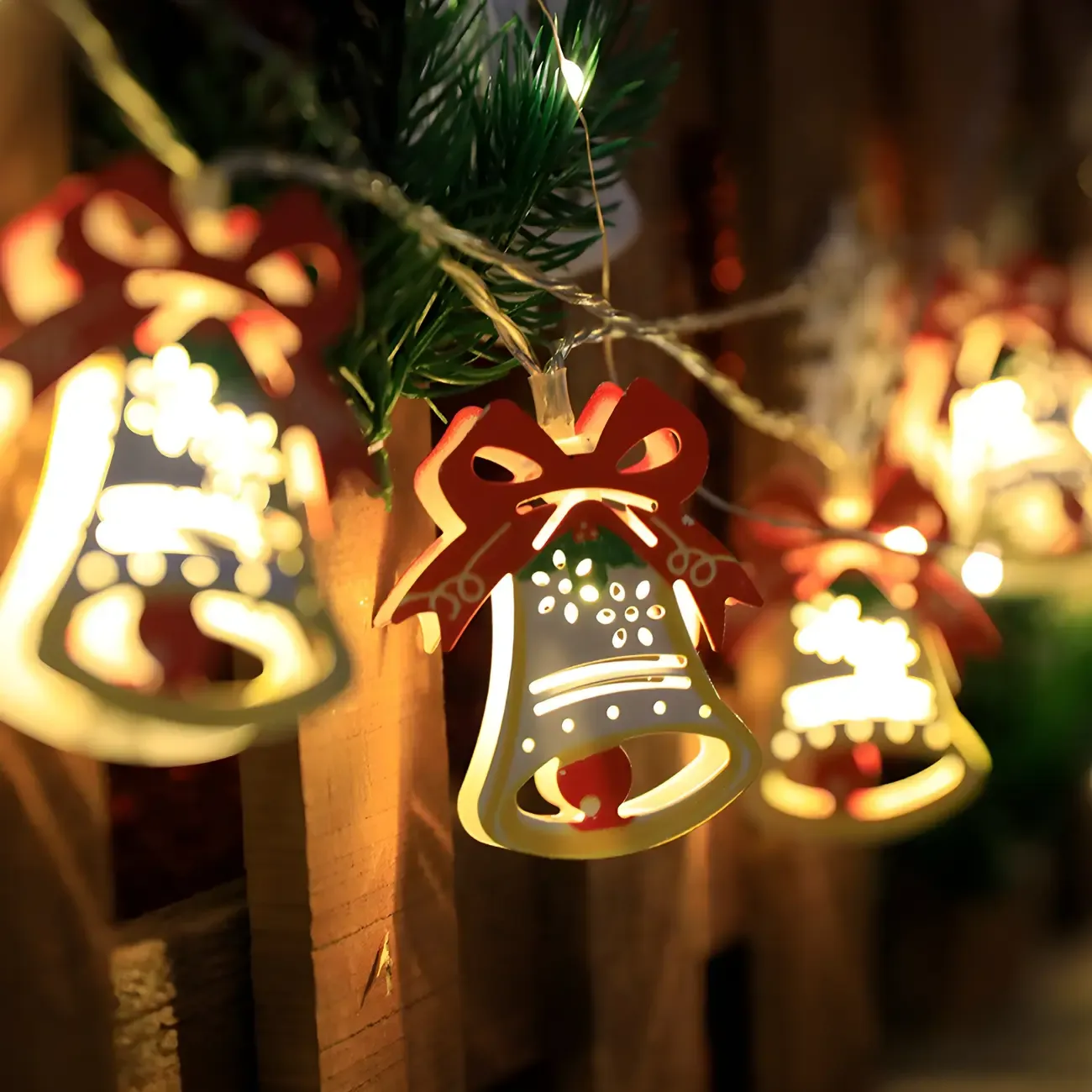 Festive Metal Decorative Christmas-Theme String Light Image - 9
