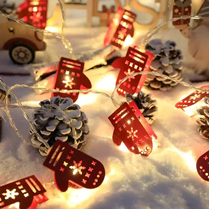 Festive Metal Decorative Christmas-Theme String Light Image - 11