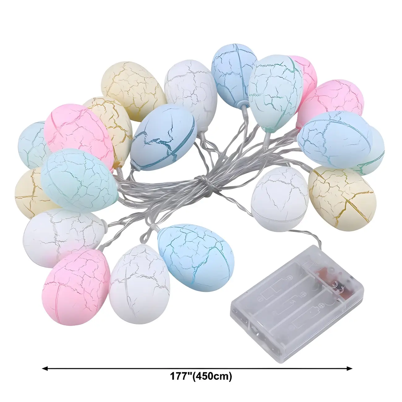 Colorful Easter Eggshell Festive String Light #size | homeyfad