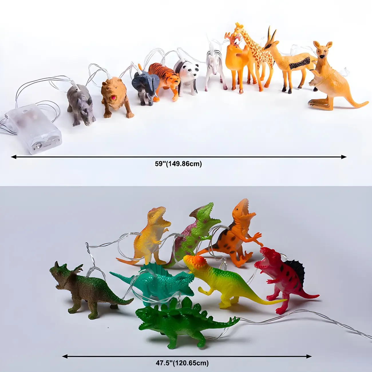 Dinosaur and Animal Figure LED String Light #size