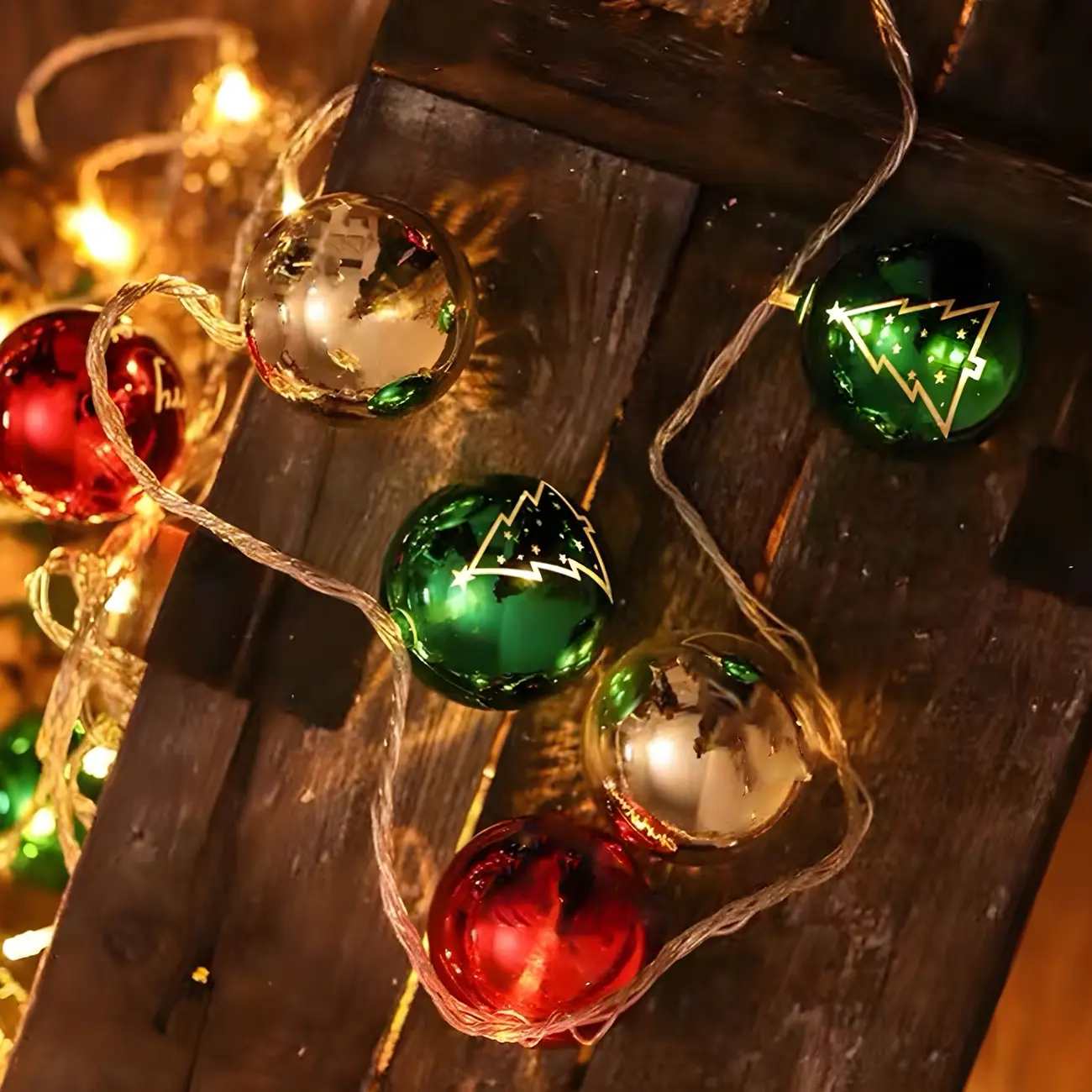 Festive Colorful Plastic Star and Ball Ornament String Light Image - 3 | homeyfad