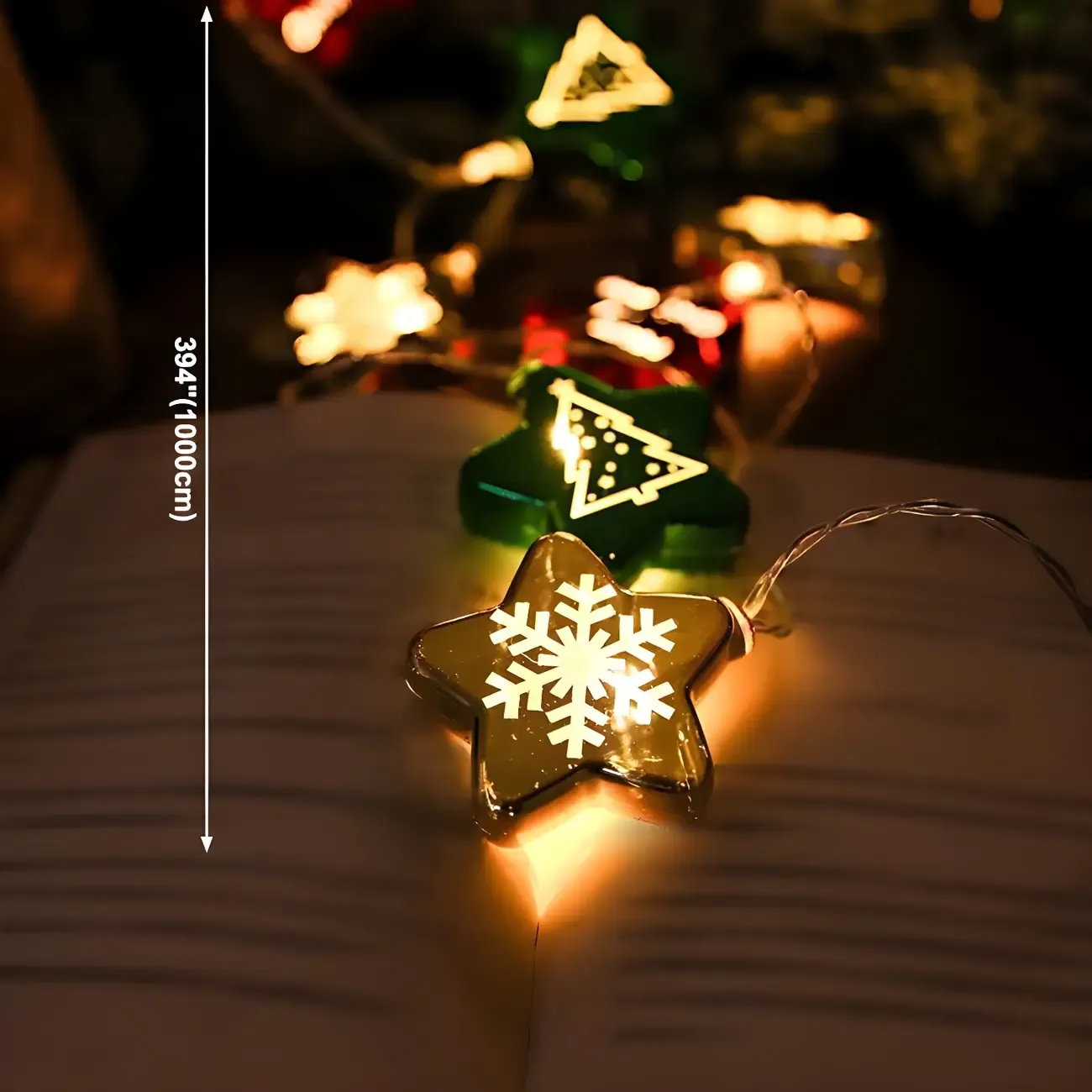 Festive Colorful Plastic Star and Ball Ornament String Light Image - 6