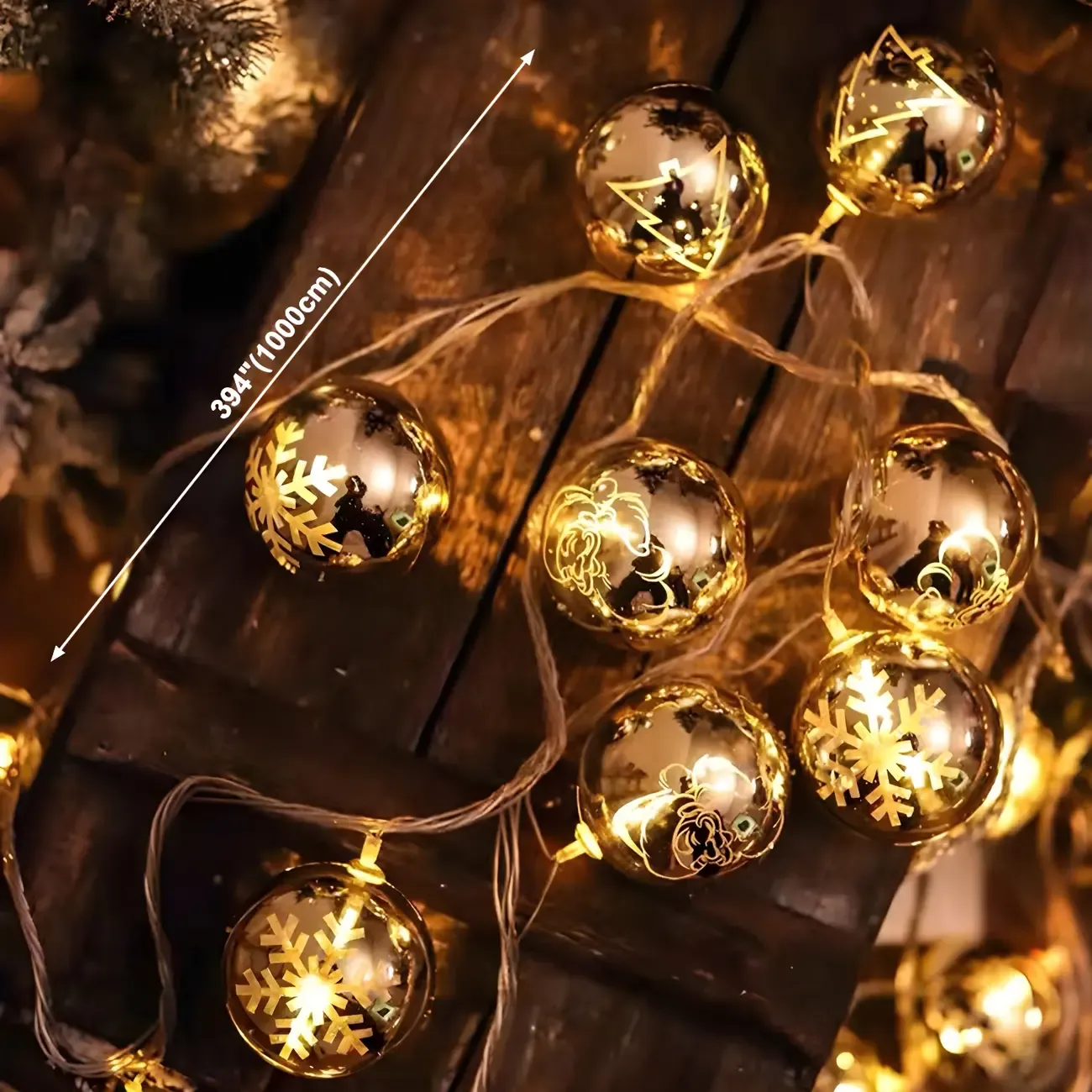 Festive Colorful Plastic Star and Ball Ornament String Light Image - 7