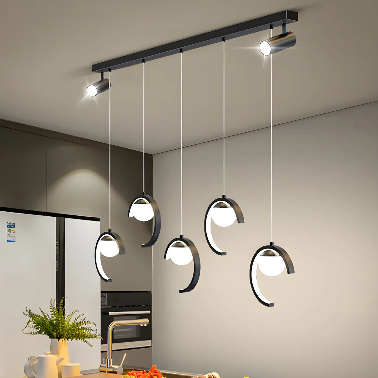 Modern Metal Geometric Kitchen Island Pendant Lights Image - 2 | homeyfad