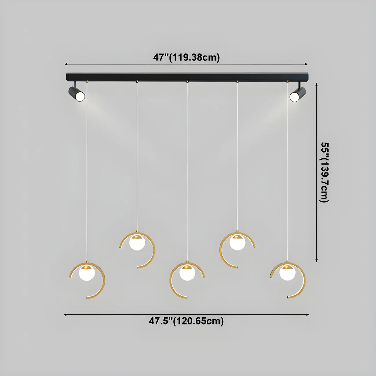 Modern Metal Geometric Kitchen Island Pendant Lights Image - 6 | homeyfad