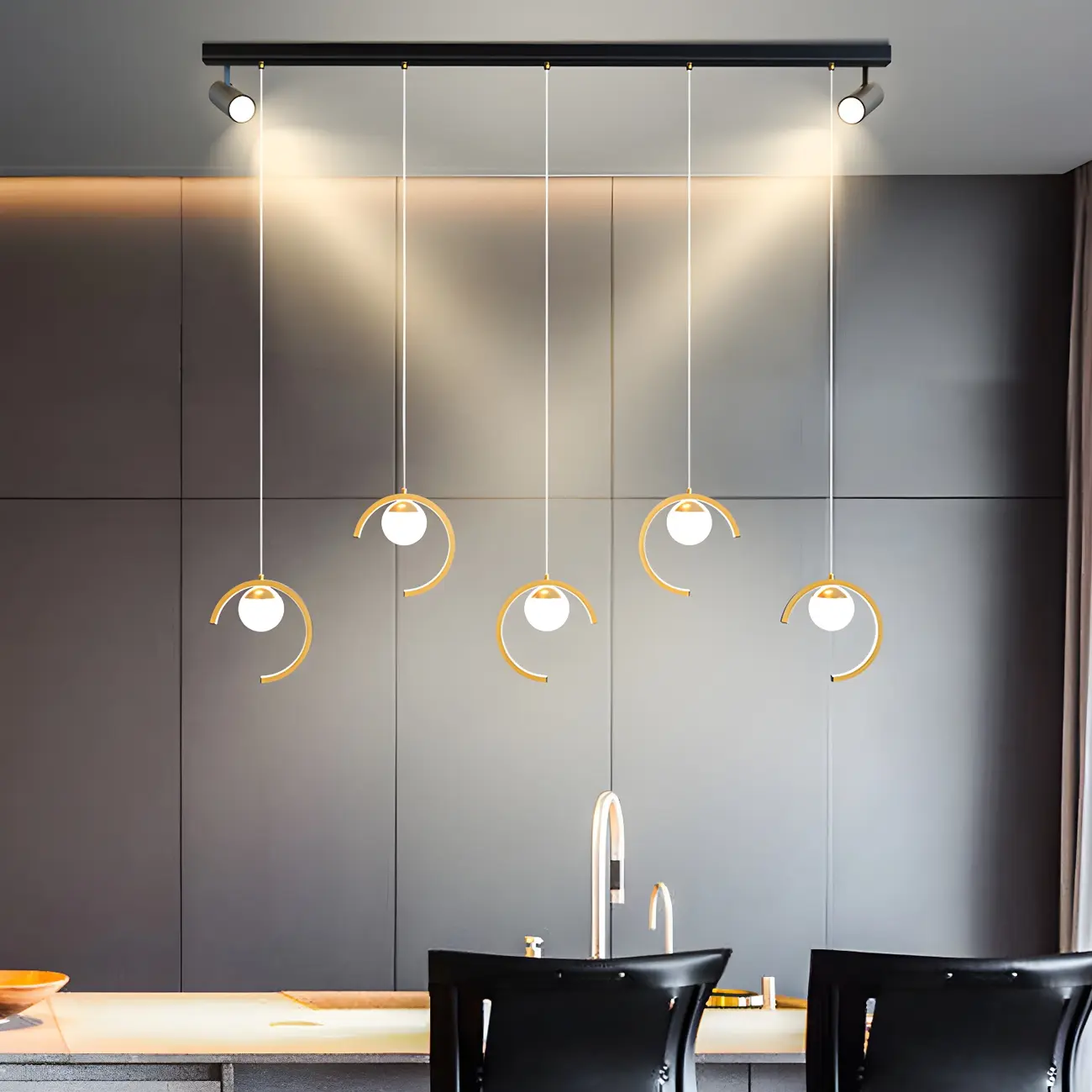 Modern Metal Geometric Kitchen Island Pendant Lights Image - 11 | homeyfad