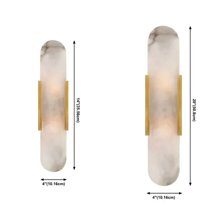 Modern Marble Wall Sconce with Gold Accents for Hallway Image - 7