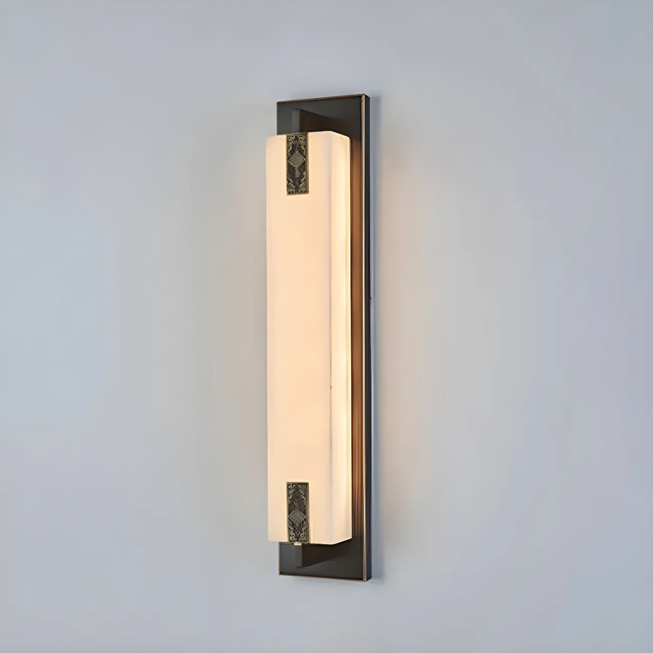 Minimalist Dimming Rectangle Ivory Stone LED Wall Light Image - 8 | homeyfad