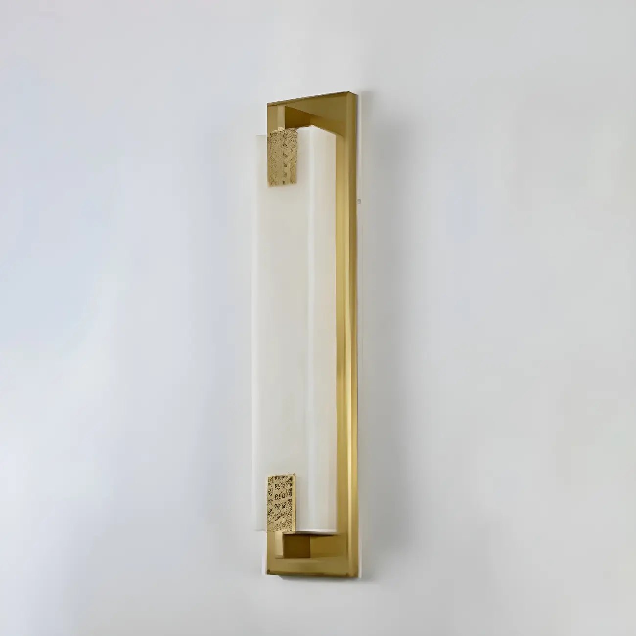 Minimalist Dimming Rectangle Ivory Stone LED Wall Light Image - 10 | homeyfad