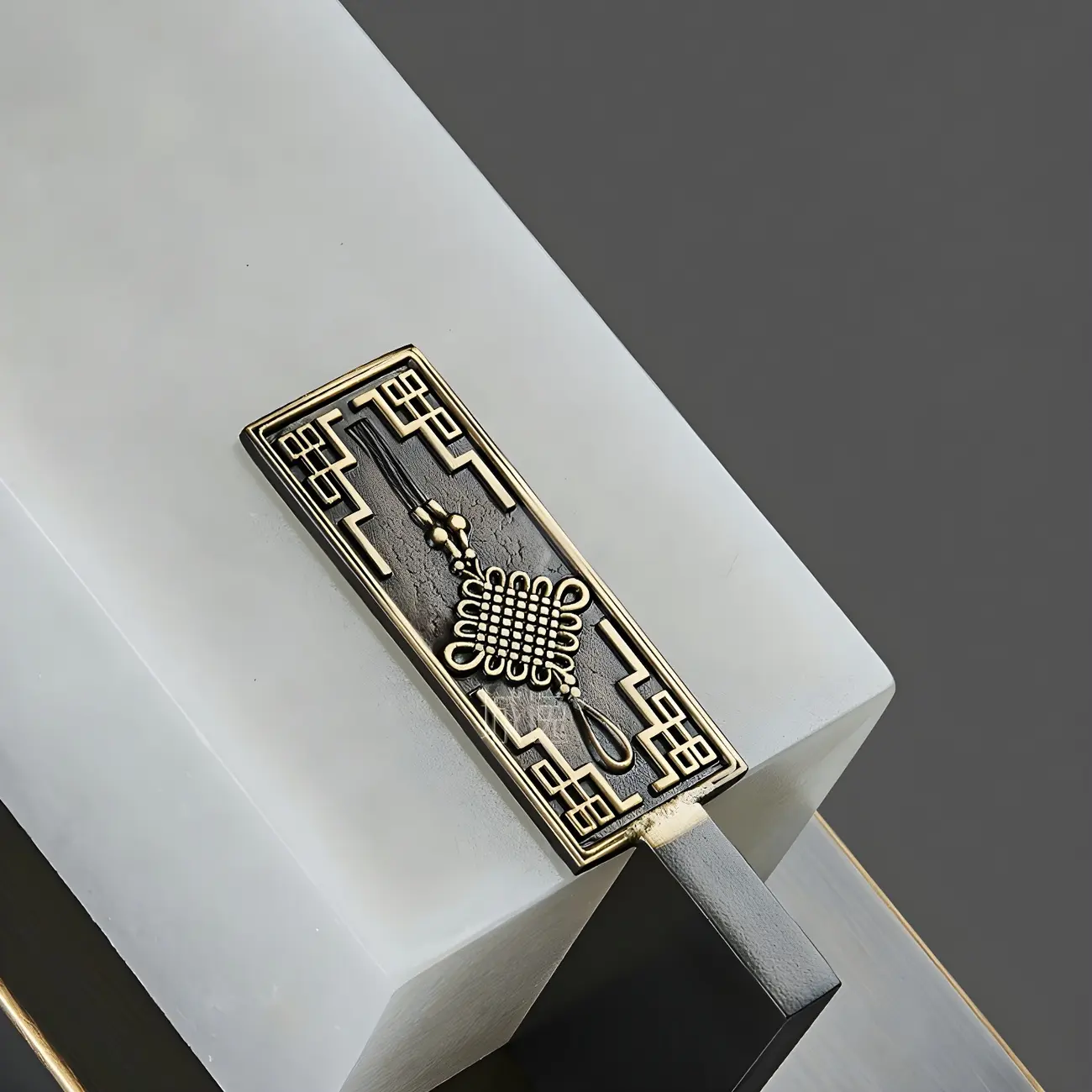 Minimalist Dimming Rectangle Ivory Stone LED Wall Light Image - 15 | homeyfad