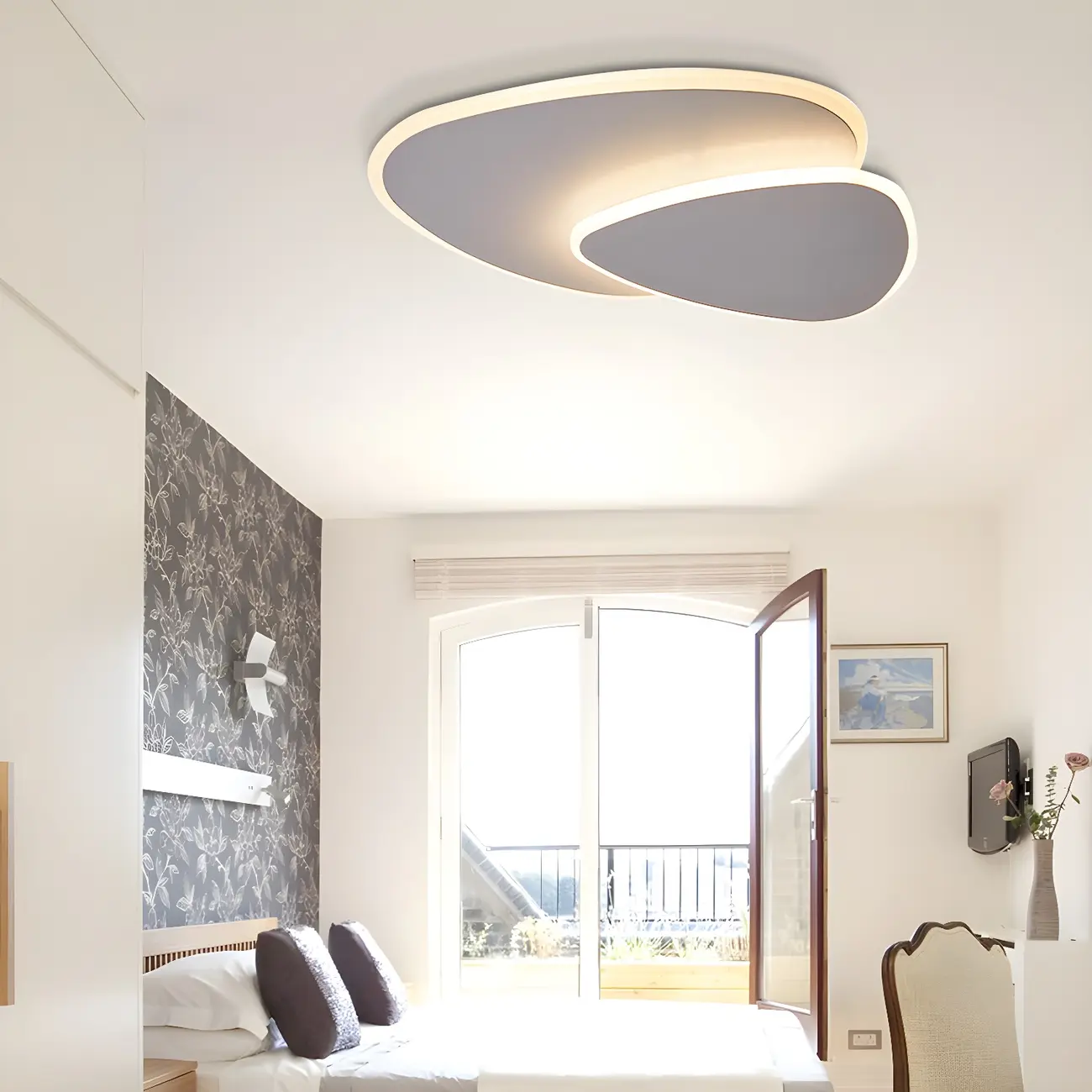 White Acrylic Flush Mount Ceiling Light Fixture for Hallway  Image - 3 | homeyfad