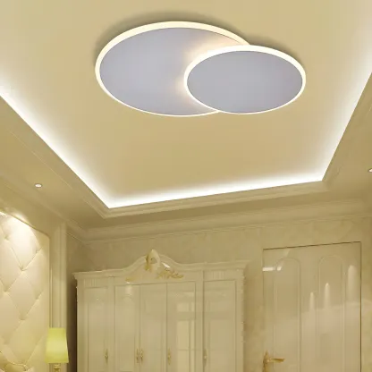 White Acrylic Flush Mount Ceiling Light Fixture for Hallway  Image - 7