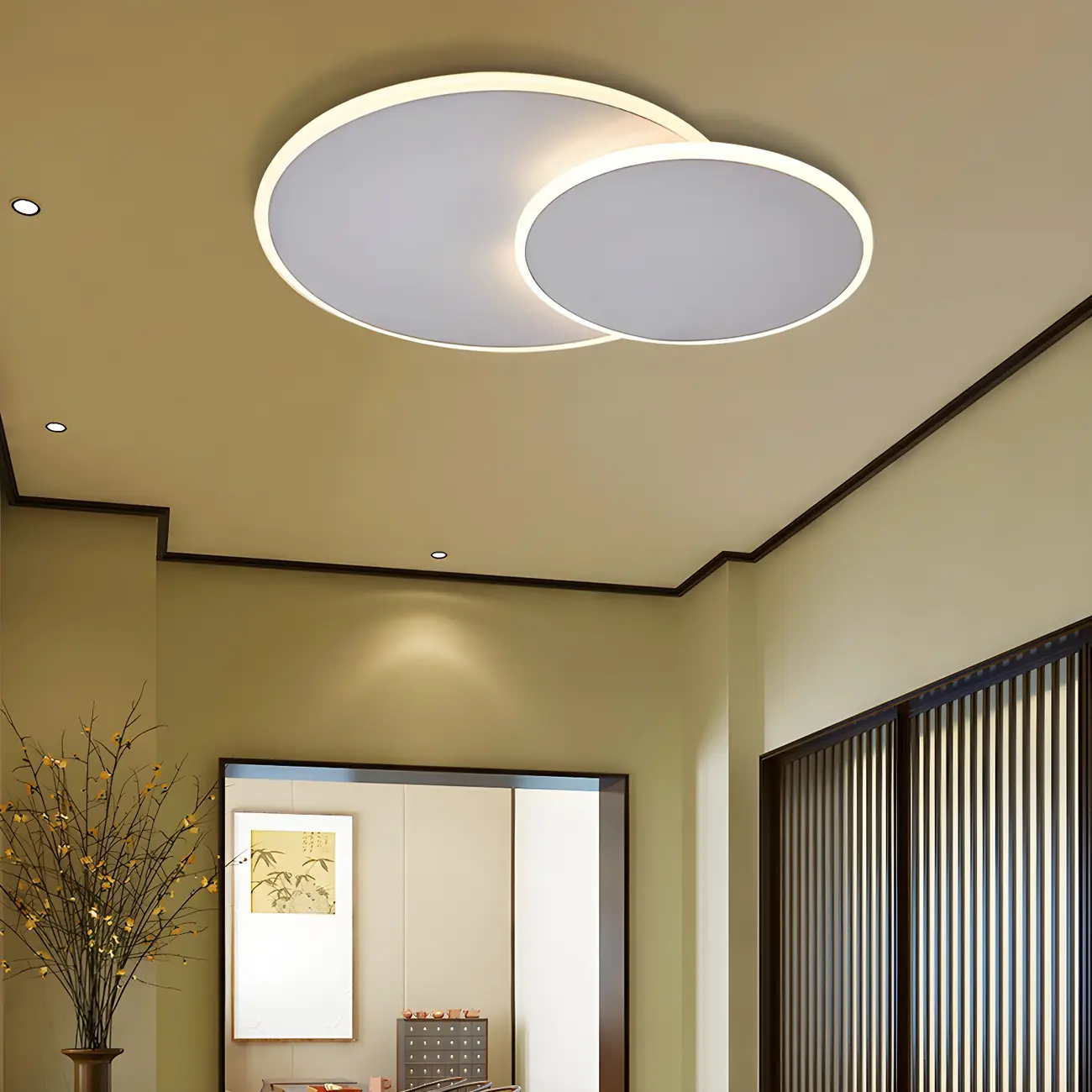 White Acrylic Flush Mount Ceiling Light Fixture for Hallway  Image - 8 | homeyfad