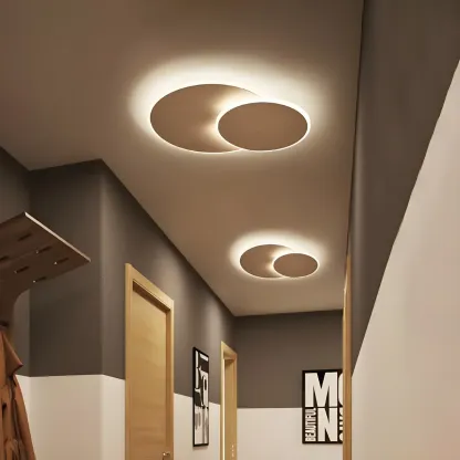 White Acrylic Flush Mount Ceiling Light Fixture for Hallway  Image - 9