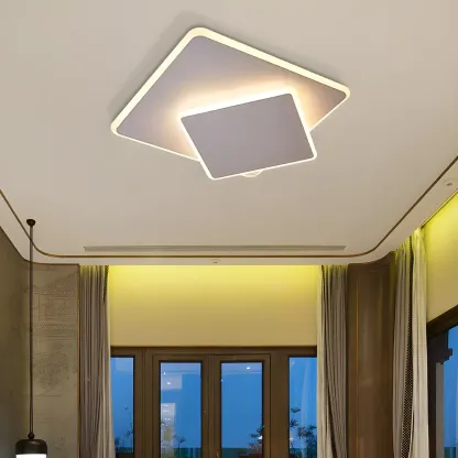 White Acrylic Flush Mount Ceiling Light Fixture for Hallway  Image - 13