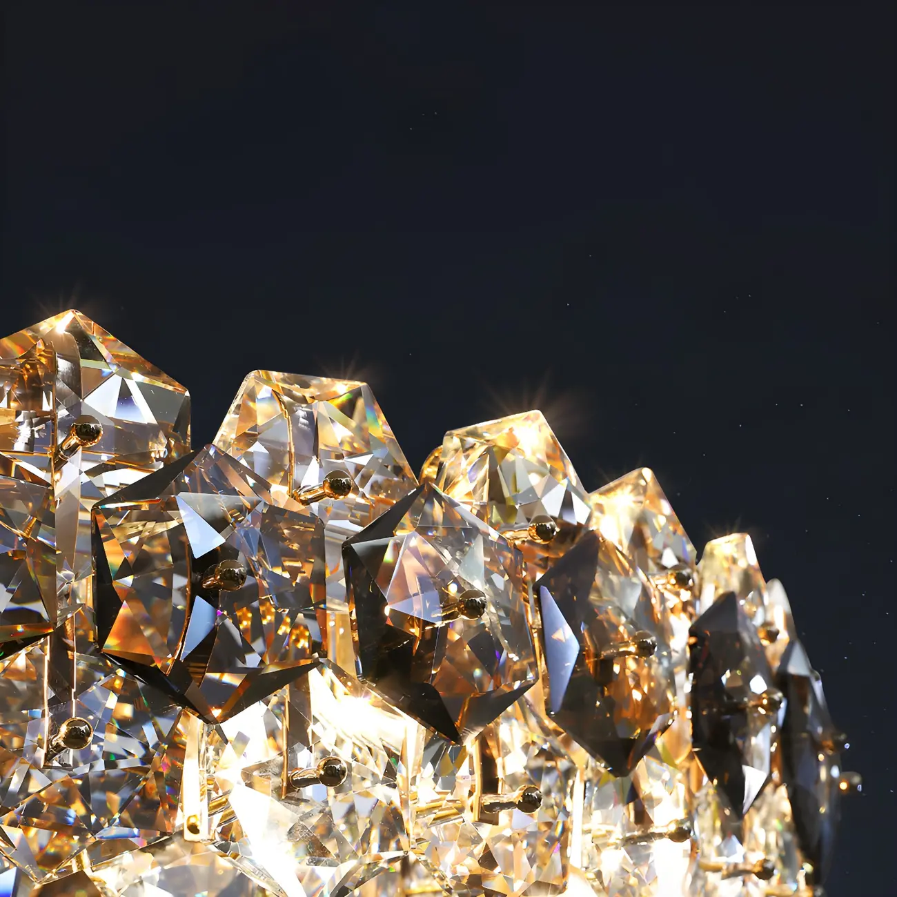 Exquisite Modern Gold Crystal Oval Island Chandelier Image - 5 | homeyfad