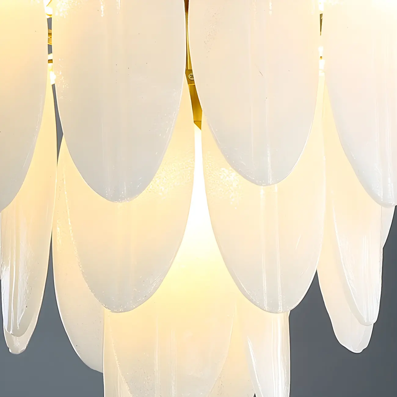 White Oval Glass Minimalist Modern Chandelier Light | homeyfad