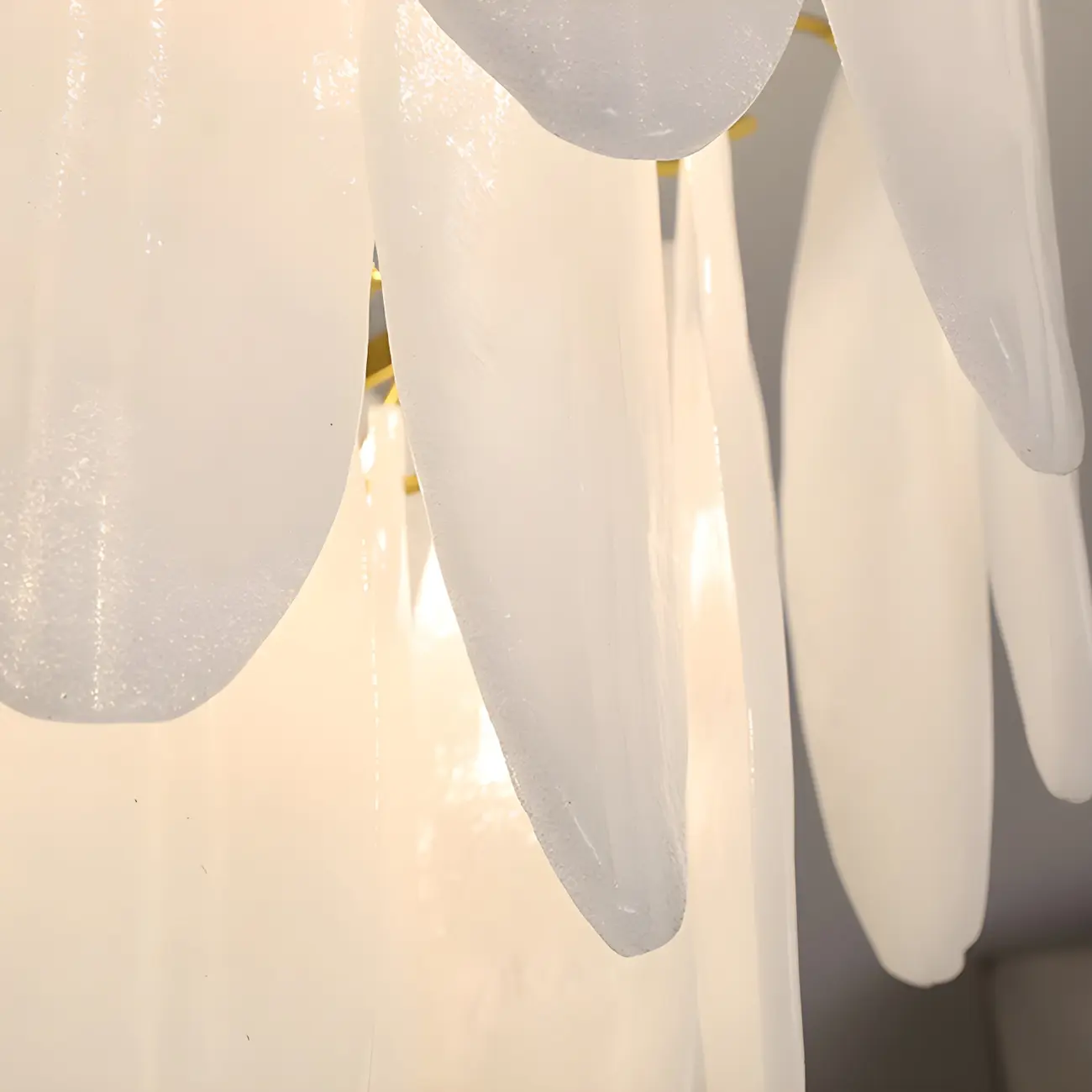 White Oval Glass Minimalist Modern Chandelier Light | homeyfad