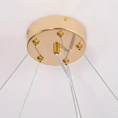 White Feather Glass Crystal Linear Modern Chandelier Image - 15