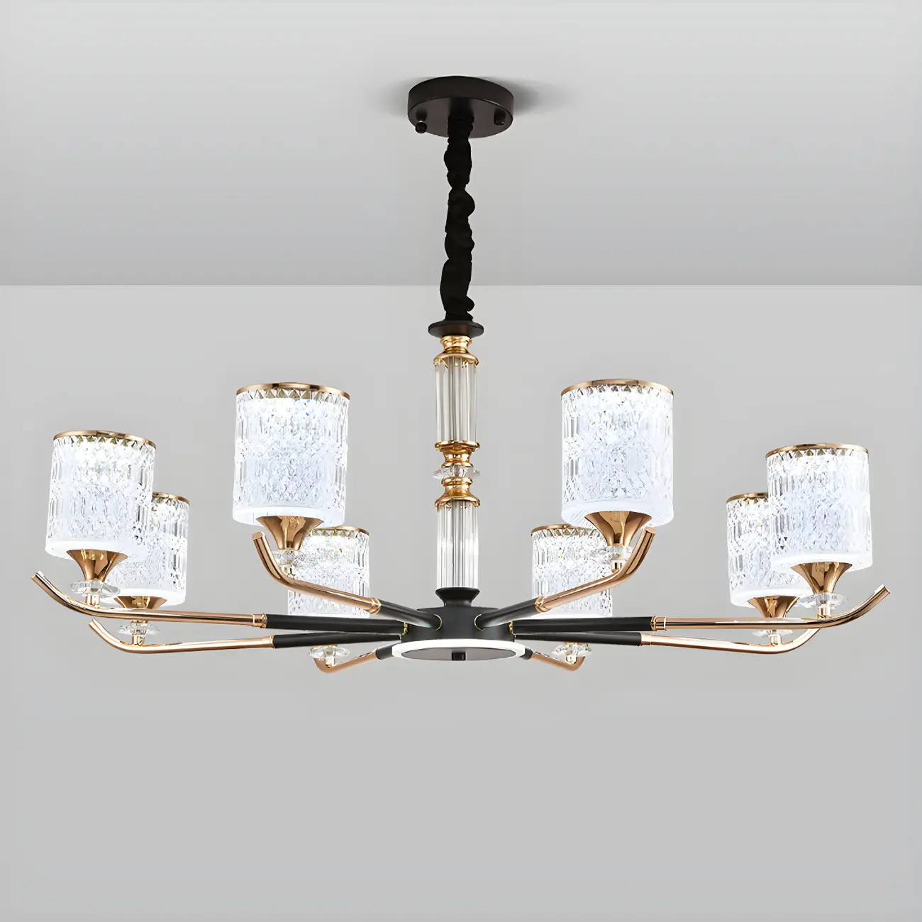 Cylinder Chandelier Light Fixture Vintage Acrylic Pendant Lighting for Restaurant | homeyfad