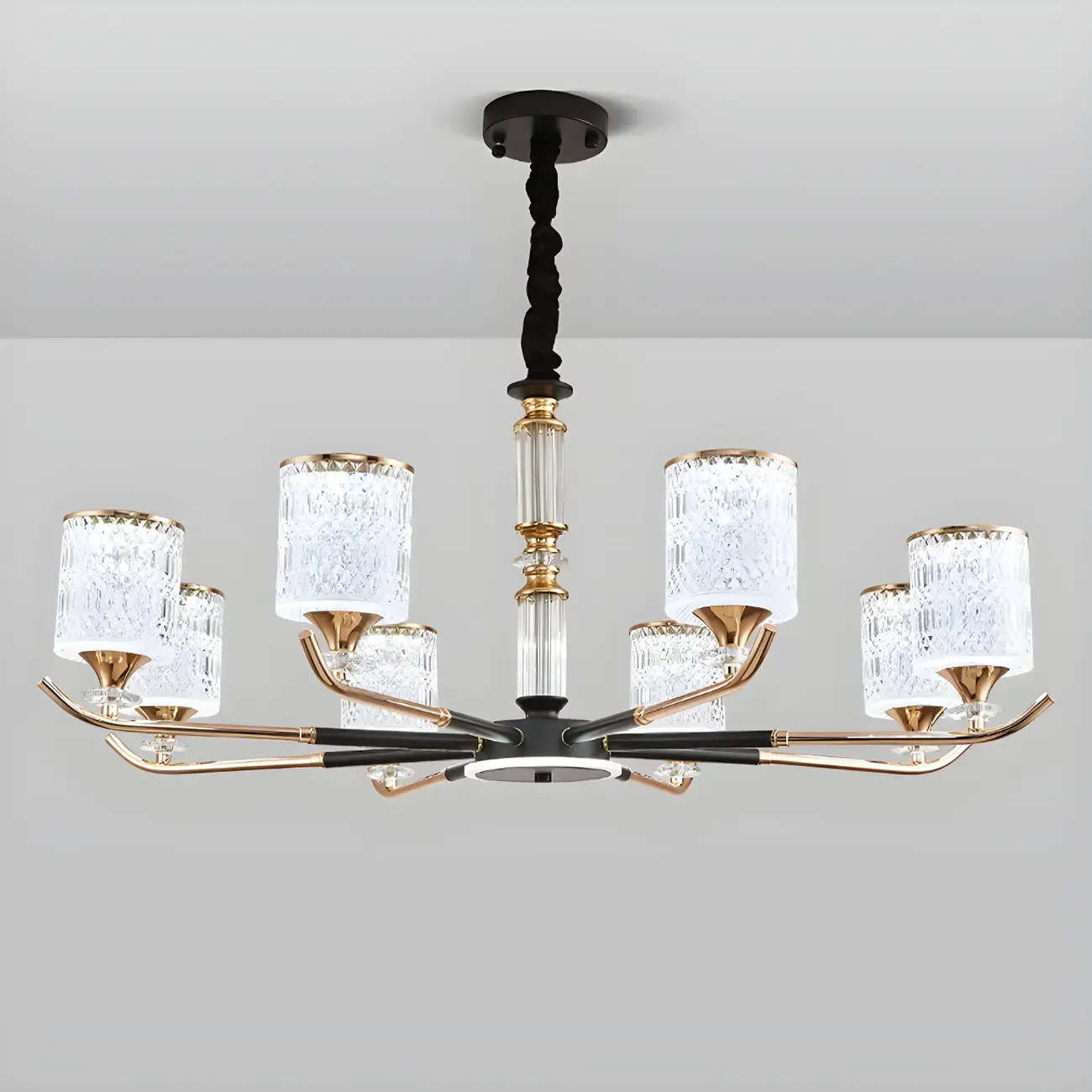 Cylinder Chandelier Light Fixture Vintage Acrylic Pendant Lighting for Restaurant