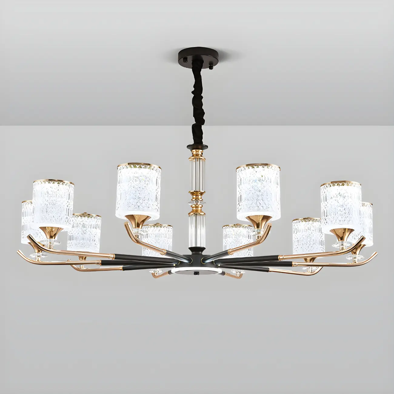 Cylinder Chandelier Light Fixture Vintage Acrylic Pendant Lighting for Restaurant | homeyfad