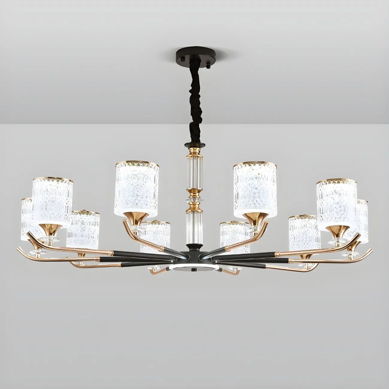 Cylinder Chandelier Light Fixture Vintage Acrylic Pendant Lighting for Restaurant