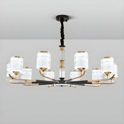 Cylinder Chandelier Light Fixture Vintage Acrylic Pendant Lighting for Restaurant