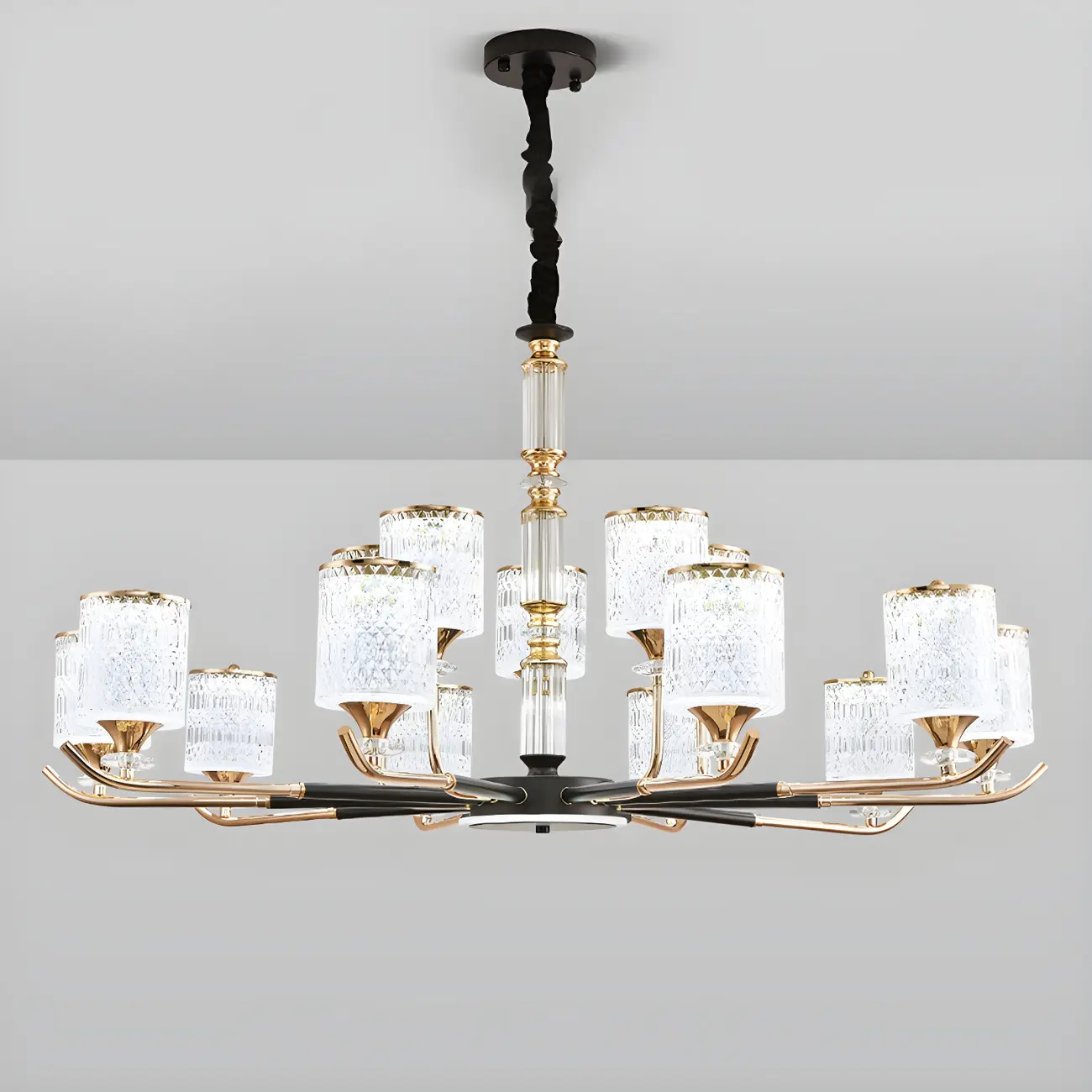 Cylinder Chandelier Light Fixture Vintage Acrylic Pendant Lighting for Restaurant | homeyfad