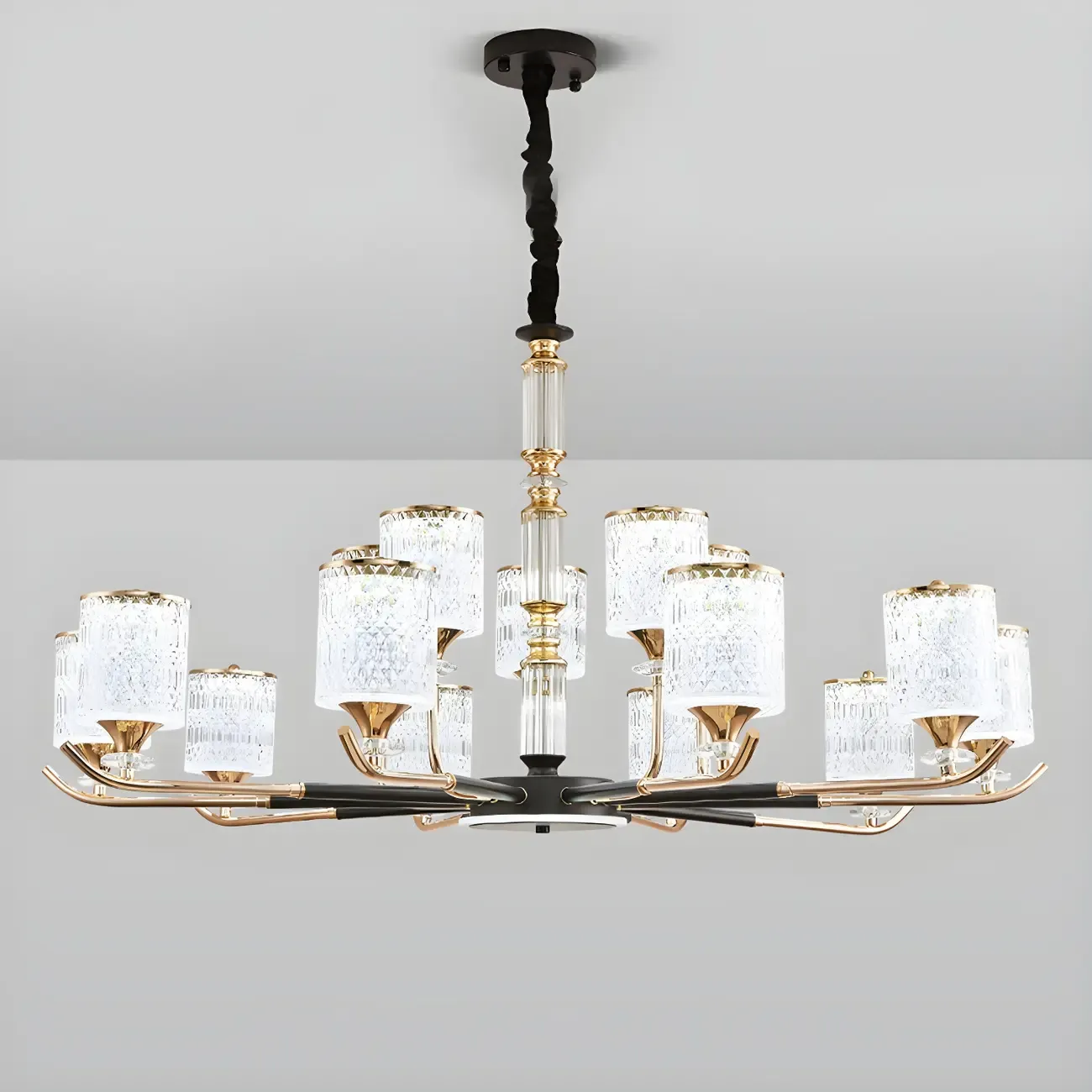 Cylinder Chandelier Light Fixture Vintage Acrylic Pendant Lighting for Restaurant