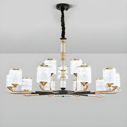 Cylinder Chandelier Light Fixture Vintage Acrylic Pendant Lighting for Restaurant