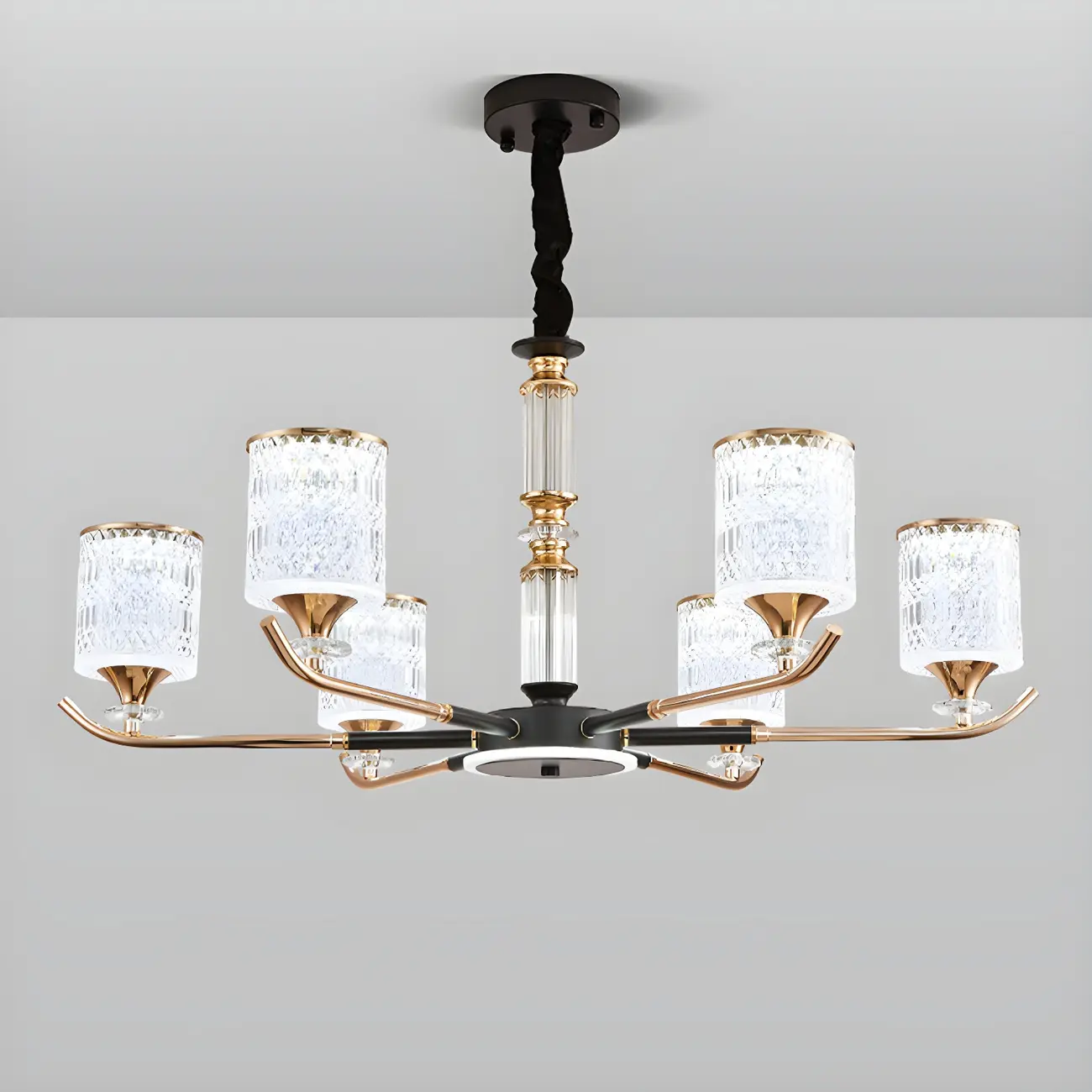 Cylinder Chandelier Light Fixture Vintage Acrylic Pendant Lighting for Restaurant | homeyfad