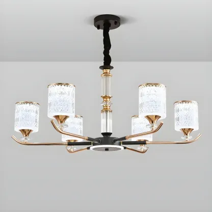 Cylinder Chandelier Light Fixture Vintage Acrylic Pendant Lighting for Restaurant