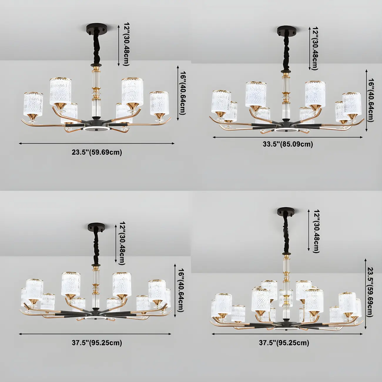 Cylinder Chandelier Light Fixture Vintage Acrylic Pendant Lighting for Restaurant | homeyfad