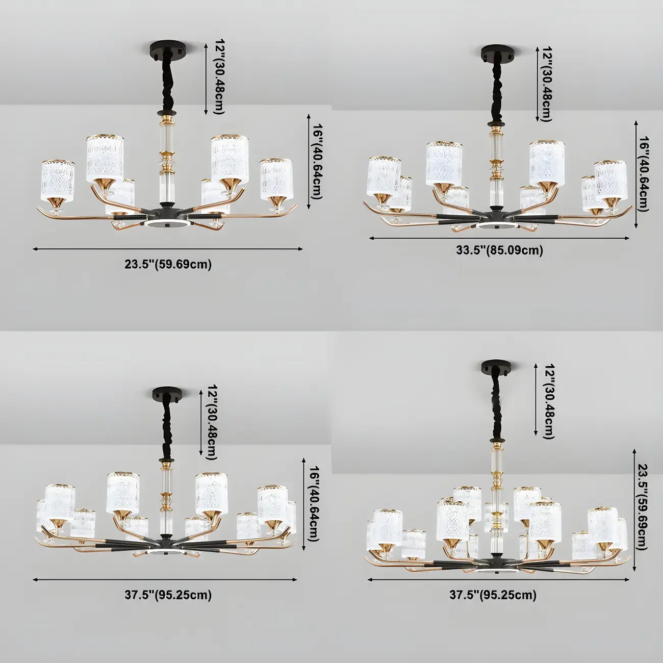 Cylinder Chandelier Light Fixture Vintage Acrylic Pendant Lighting for Restaurant