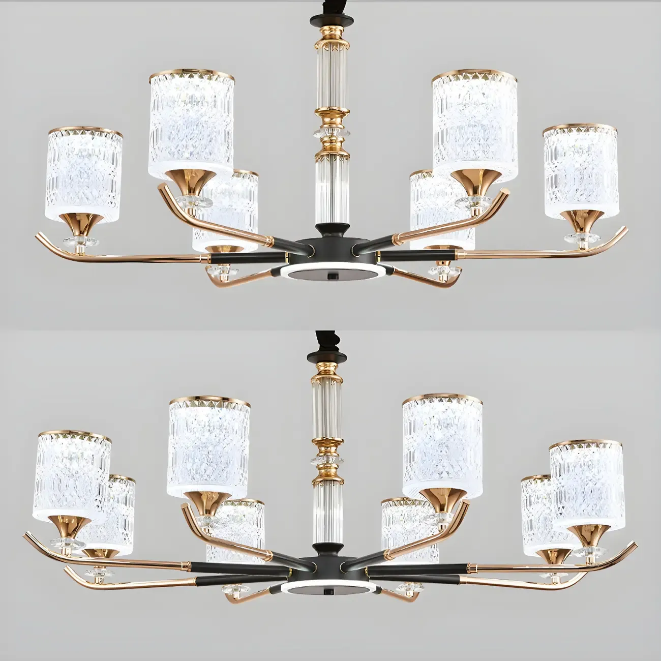 Cylinder Chandelier Light Fixture Vintage Acrylic Pendant Lighting for Restaurant